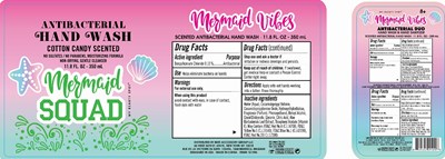 Label Image (Meimaid Squadd Antibacterial Hand Wash Cooton Candy Scented 350 mL Bzk 015)